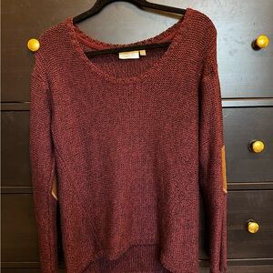 RD Style Maroon Scoop Neck Sweater